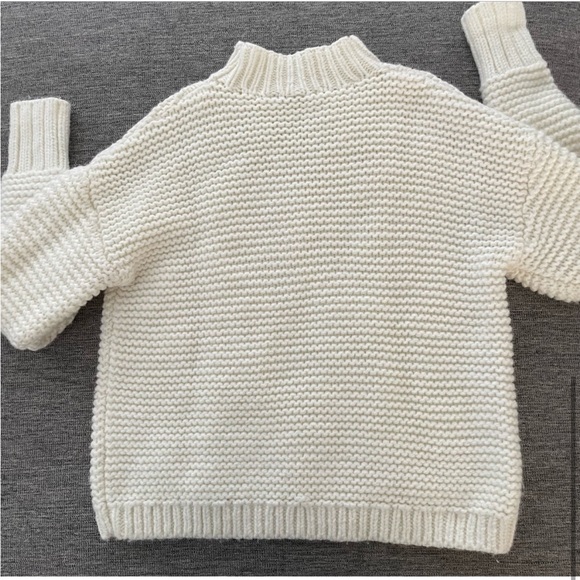 Women's GAP Wool Alpaca Cream Chunky Neutral Cable Knit Sweater - Picture 5 of 8